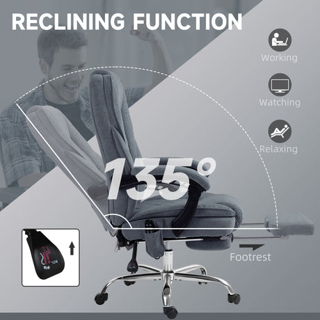 Polyester Fabric Home And Office Chair 67cm Wide With Footrest - Velmora
