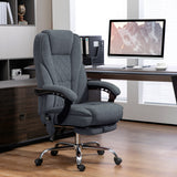 Polyester Fabric Home And Office Chair 67cm Wide With Footrest - Velmora