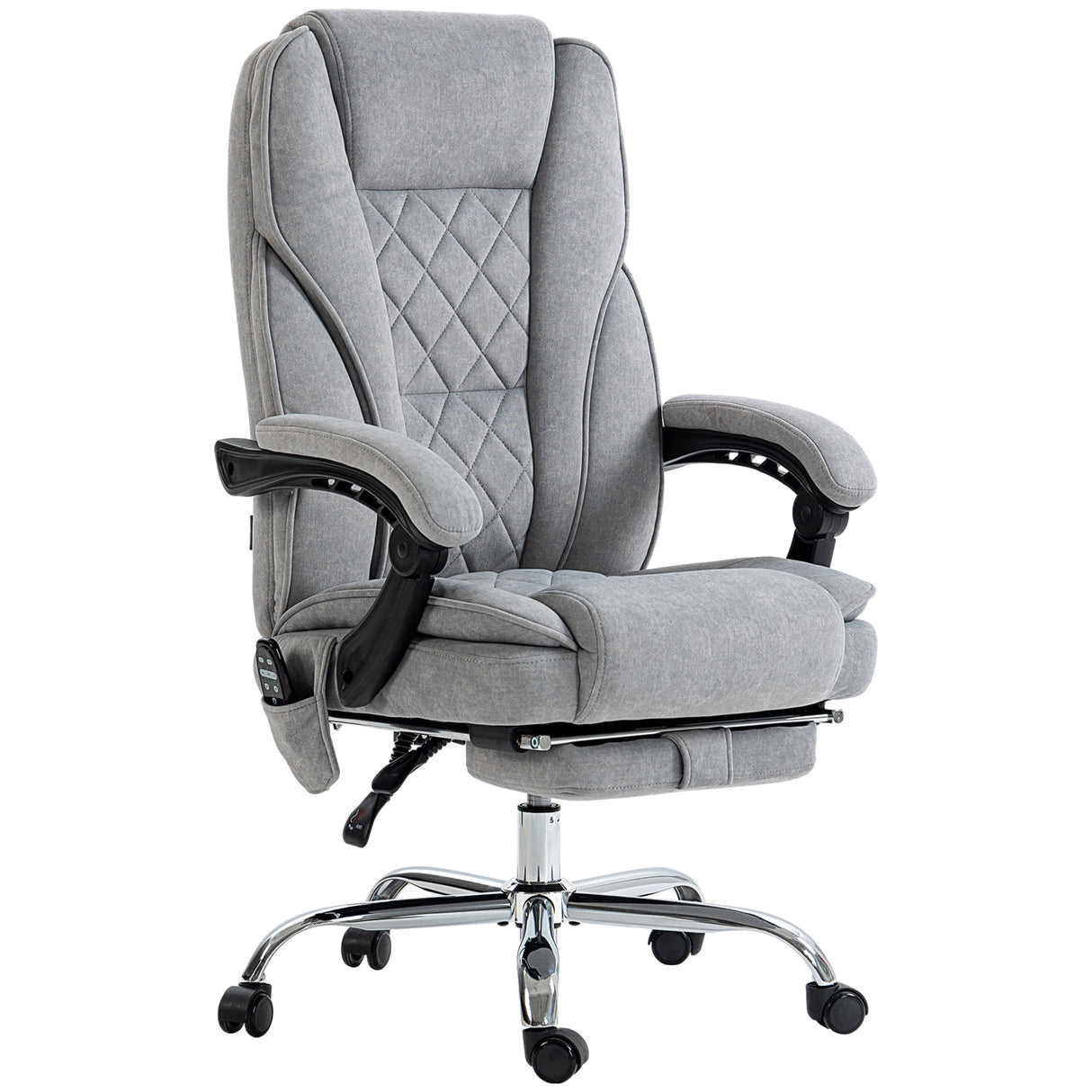 Polyester Fabric Home And Office Chair 67cm Wide With Footrest - Velmora