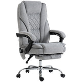 Polyester Fabric Home And Office Chair 67cm Wide With Footrest - Velmora