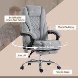 Polyester Fabric Home And Office Chair 67cm Wide With Footrest - Velmora