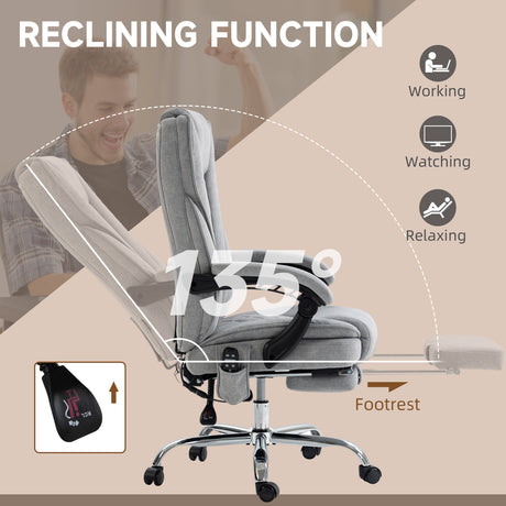 Polyester Fabric Home And Office Chair 67cm Wide With Footrest - Velmora