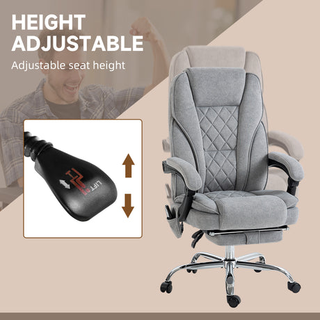 Polyester Fabric Home And Office Chair 67cm Wide With Footrest - Velmora