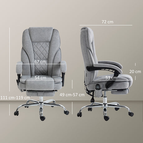 Polyester Fabric Home And Office Chair 67cm Wide With Footrest - Velmora