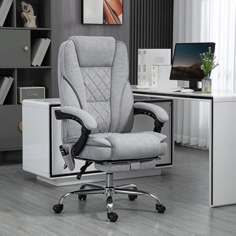 Polyester Fabric Home And Office Chair 67cm Wide With Footrest - Velmora