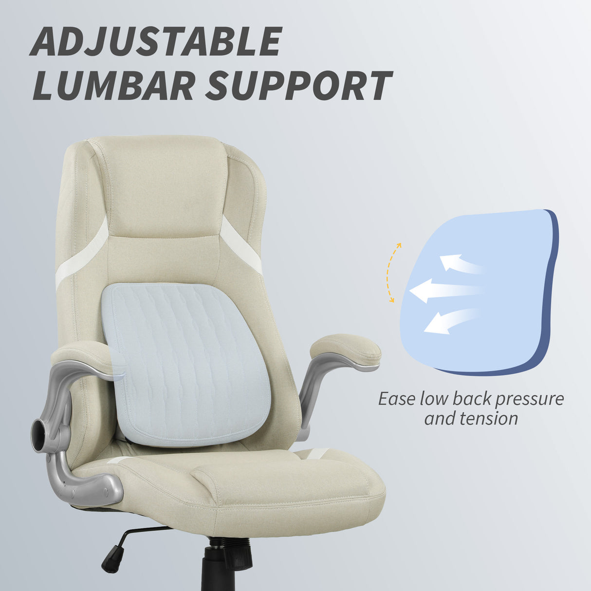 Polyester Fabric Home And Office Chair 68cm Wide High Back - Velmora
