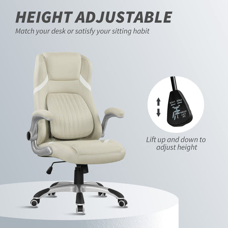 Polyester Fabric Home And Office Chair 68cm Wide High Back - Velmora