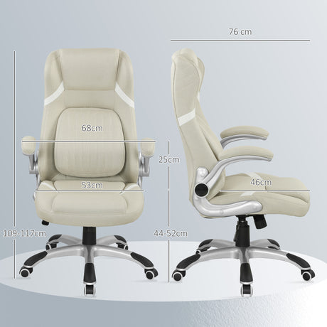Polyester Fabric Home And Office Chair 68cm Wide High Back - Velmora