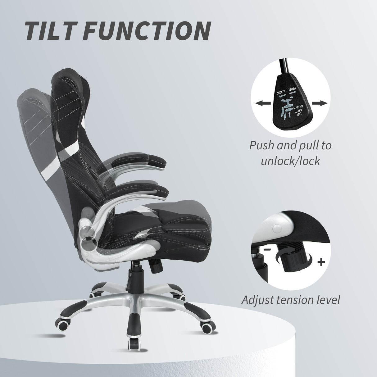 Polyester Fabric Home And Office Chair 68cm Wide High Back - Velmora