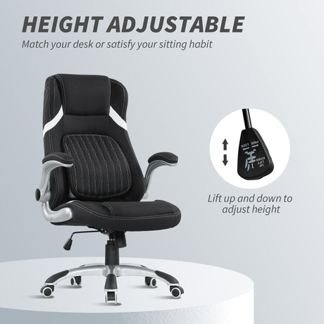 Polyester Fabric Home And Office Chair 68cm Wide High Back - Velmora