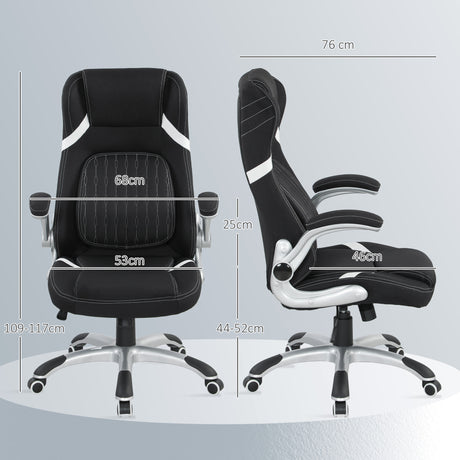 Polyester Fabric Home And Office Chair 68cm Wide High Back - Velmora
