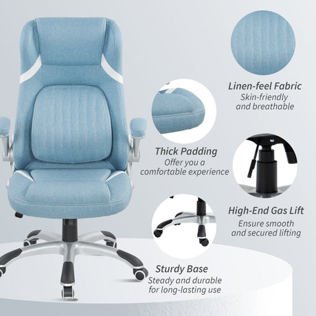 Polyester Fabric Home And Office Chair 68cm Wide High Back - Velmora