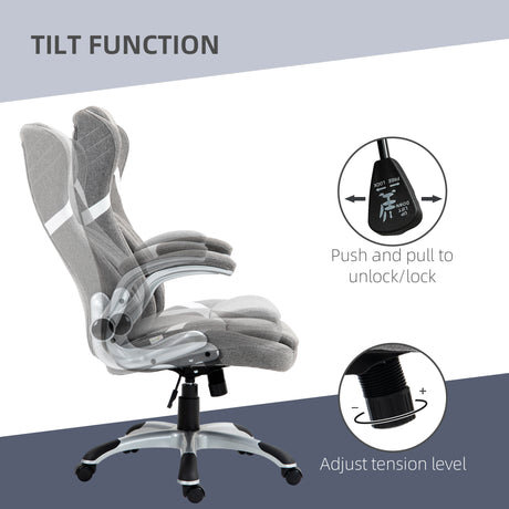 Polyester Fabric Home And Office Chair 68cm Wide High Back - Velmora