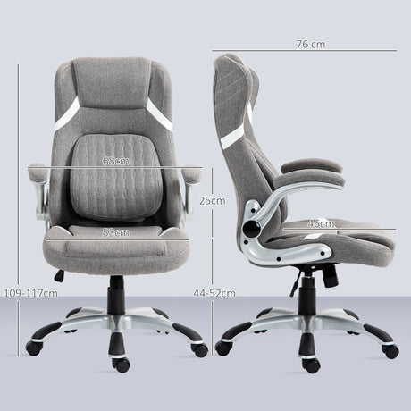 Polyester Fabric Home And Office Chair 68cm Wide High Back - Velmora