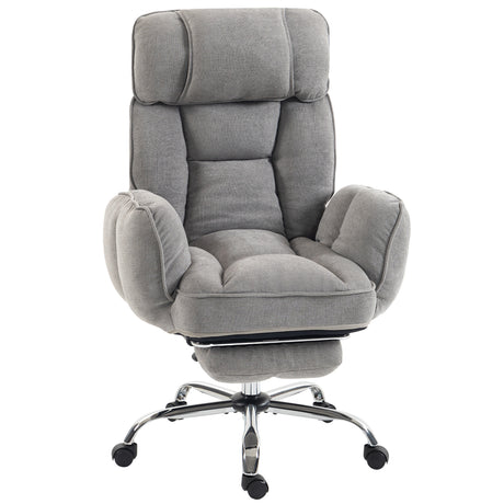 Polyester Fabric Home And Office Chair 68cm Wide With Footrest - Velmora