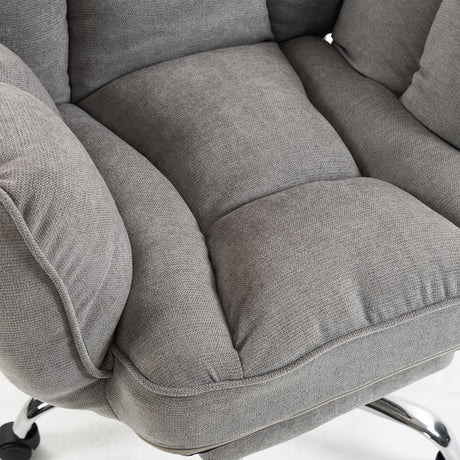Polyester Fabric Home And Office Chair 68cm Wide With Footrest - Velmora