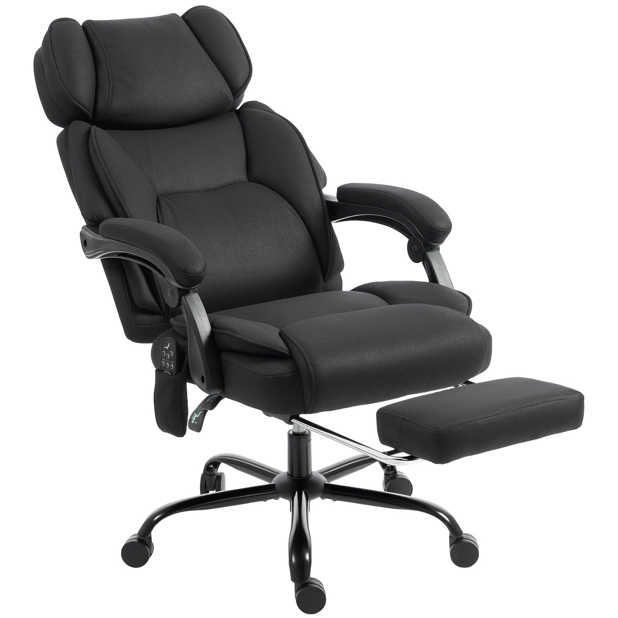 Polyester Fabric Home And Office Chair 70cm Wide With Footrest - Velmora