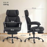 Polyester Fabric Home And Office Chair 70cm Wide With Footrest - Velmora