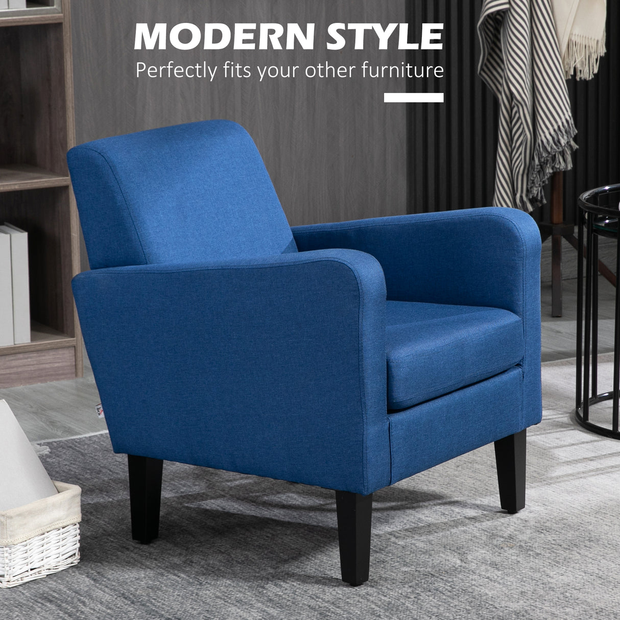 Polyester Fabric Occasional Armchair 66cm Wide - Velmora