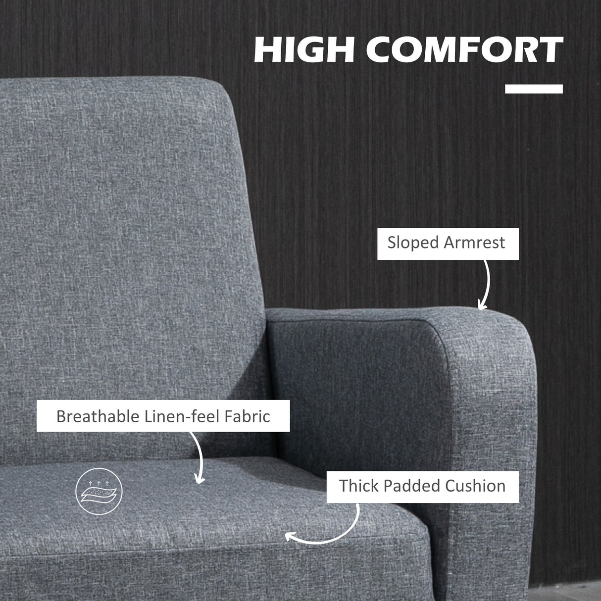 Polyester Fabric Occasional Armchair 66cm Wide - Velmora