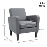 Polyester Fabric Occasional Armchair 66cm Wide - Velmora