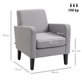 Polyester Fabric Occasional Armchair 66cm Wide - Velmora