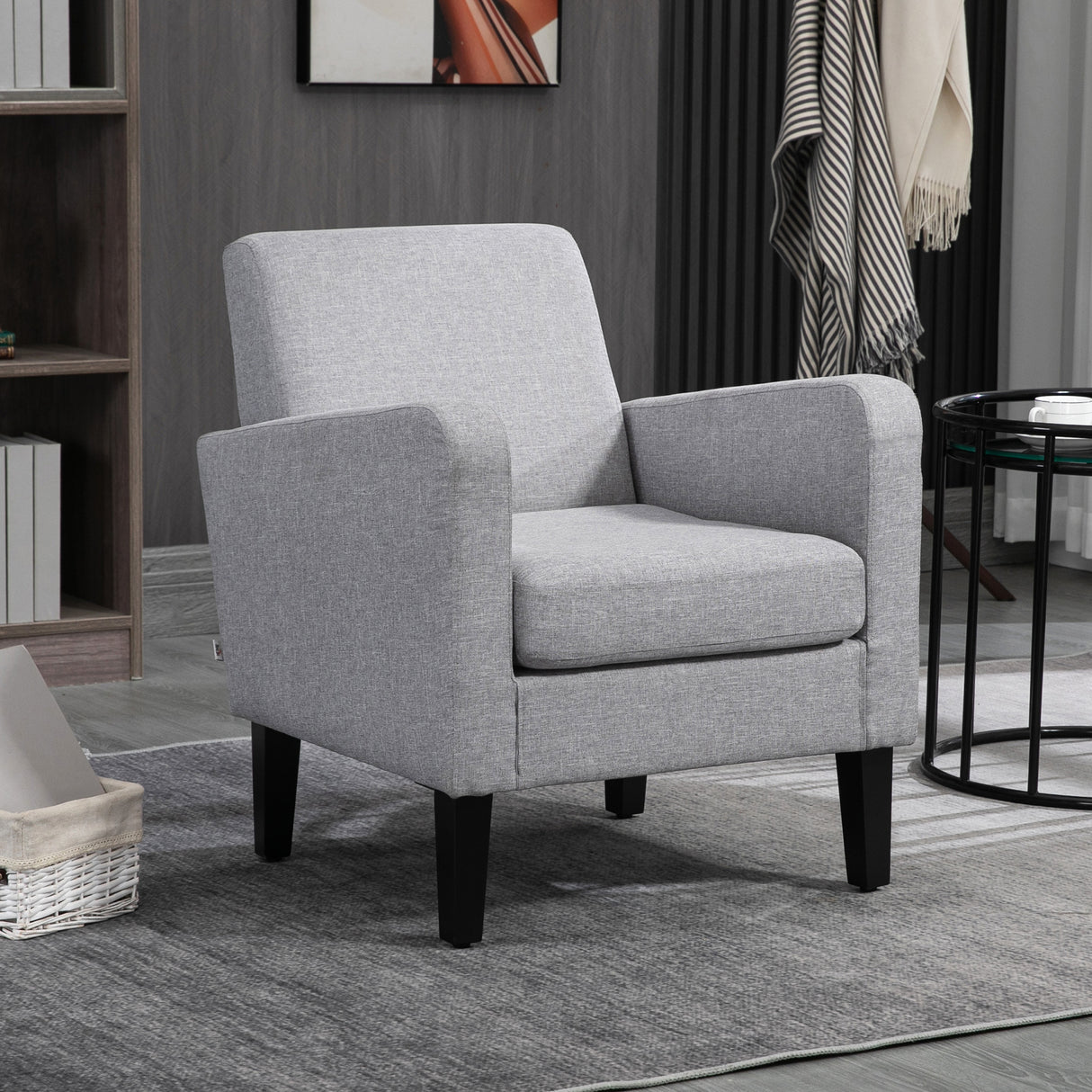 Polyester Fabric Occasional Armchair 66cm Wide - Velmora