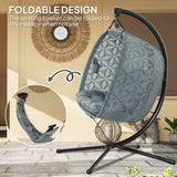 Polyester Fabric Outdoor Double Hanging Swing Chair With Cushion - Velmora