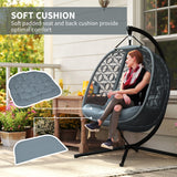 Polyester Fabric Outdoor Double Hanging Swing Chair With Cushion - Velmora