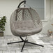 Polyester Fabric Outdoor Double Hanging Swing Chair With Cushion - Velmora