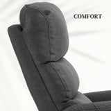 Polyester Fabric Recliner Chair 66cm Wide With Footrest - Velmora