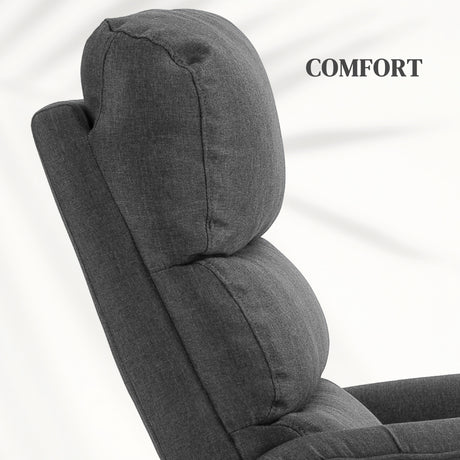 Polyester Fabric Recliner Chair 66cm Wide With Footrest - Velmora