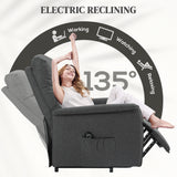 Polyester Fabric Recliner Chair 66cm Wide With Footrest - Velmora