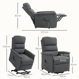 Polyester Fabric Recliner Chair 66cm Wide With Footrest - Velmora