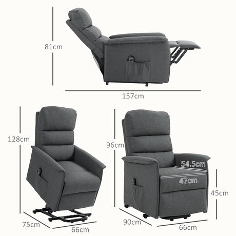 Polyester Fabric Recliner Chair 66cm Wide With Footrest - Velmora