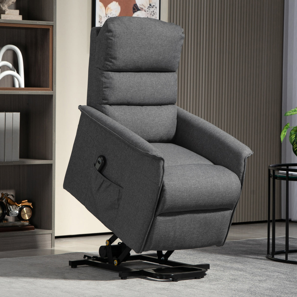 Polyester Fabric Recliner Chair 66cm Wide With Footrest - Velmora