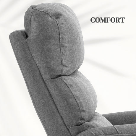 Polyester Fabric Recliner Chair 66cm Wide With Footrest - Velmora