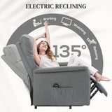 Polyester Fabric Recliner Chair 66cm Wide With Footrest - Velmora