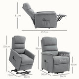 Polyester Fabric Recliner Chair 66cm Wide With Footrest - Velmora