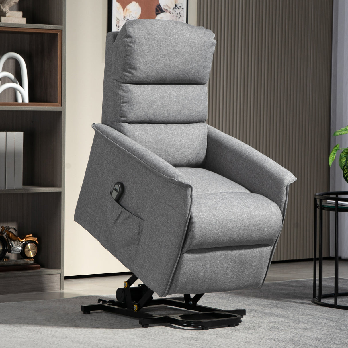 Polyester Fabric Recliner Chair 66cm Wide With Footrest - Velmora