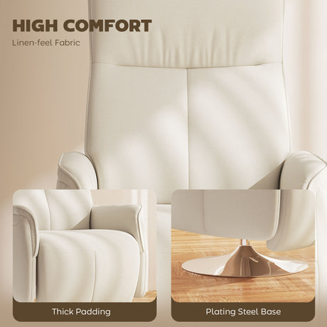 Polyester Fabric Recliner Chair 68.5cm Wide With Footrest - Velmora