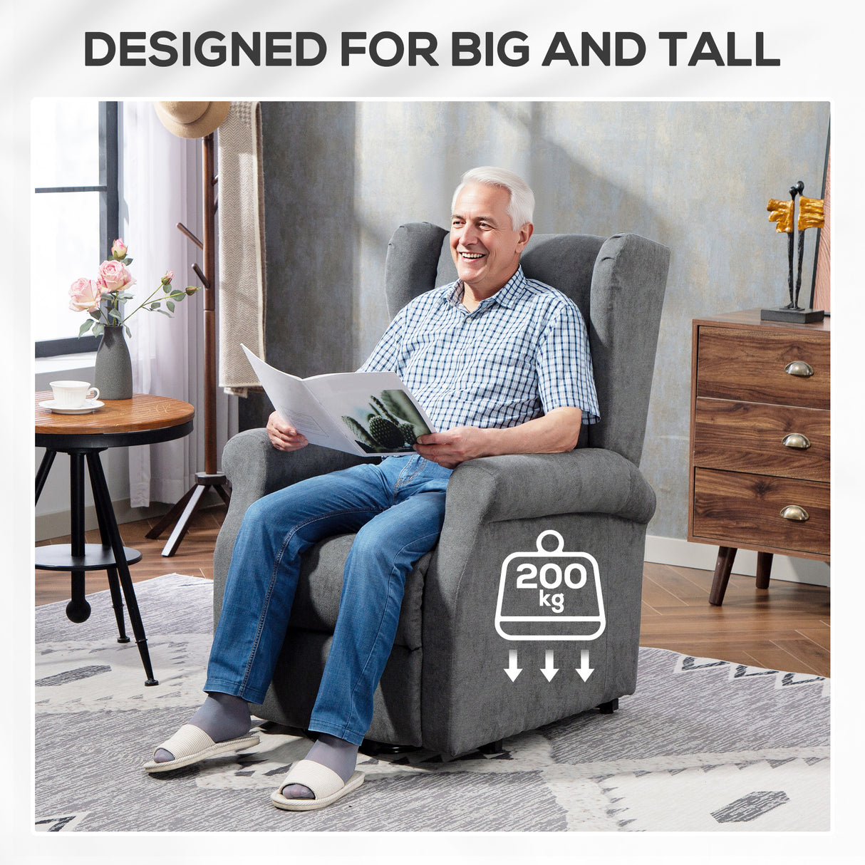 Polyester Fabric Recliner Chair 72.5cm Wide With Footrest - Velmora
