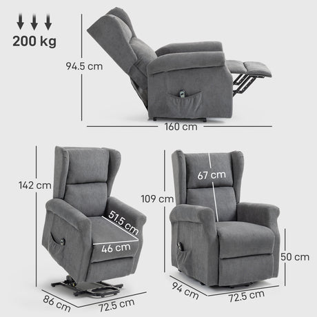 Polyester Fabric Recliner Chair 72.5cm Wide With Footrest - Velmora