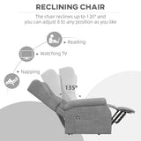 Polyester Fabric Recliner Chair 72.5cm Wide With Footrest - Velmora