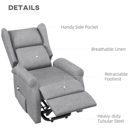 Polyester Fabric Recliner Chair 72.5cm Wide With Footrest - Velmora