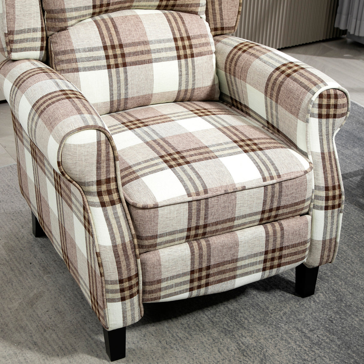 Polyester Fabric Recliner Chair 77cm Wide With Footrest - Velmora