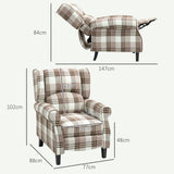 Polyester Fabric Recliner Chair 77cm Wide With Footrest - Velmora