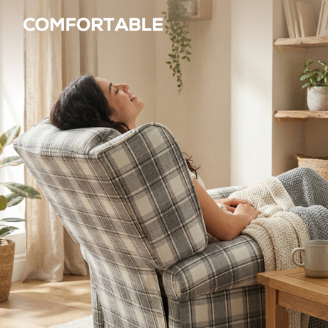 Polyester Fabric Recliner Chair 77cm Wide With Footrest - Velmora
