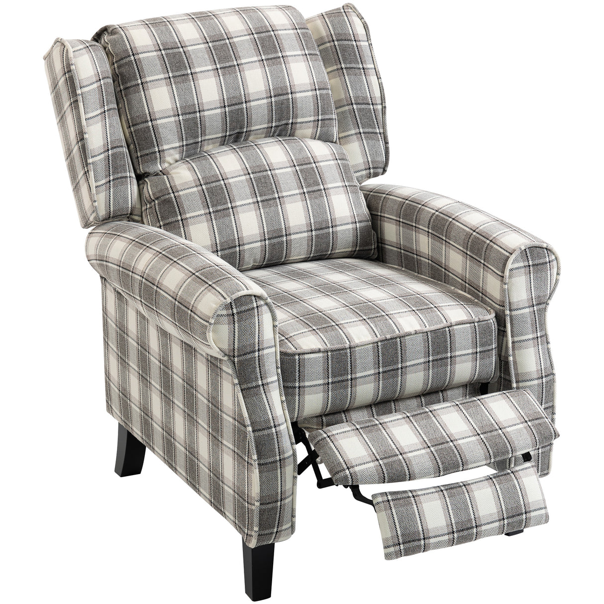Polyester Fabric Recliner Chair 77cm Wide With Footrest - Velmora