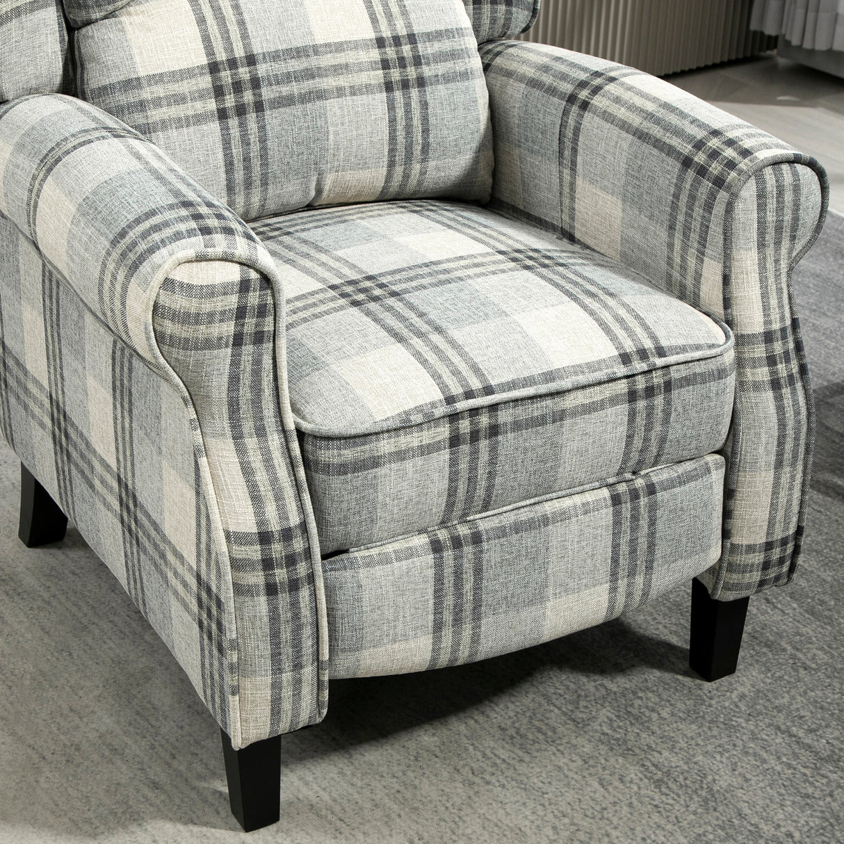 Polyester Fabric Recliner Chair 77cm Wide With Footrest - Velmora